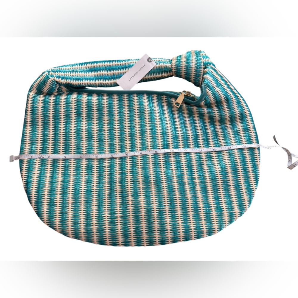NWT Melie Bianco Anthropologie Brigitte Striped Raffia Large Beachy Bag Summer - Picture 9 of 15